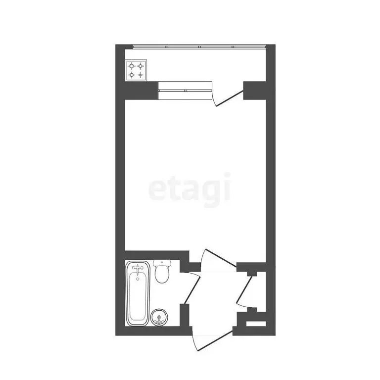 Квартира-студия: Тюмень, Олимпийская улица, 12 (16.1 м) - Фото 0