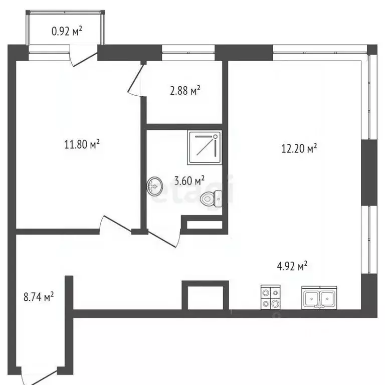 1-к кв. Московская область, Красногорск Центральная ул., 1 (44.0 м) - Фото 1