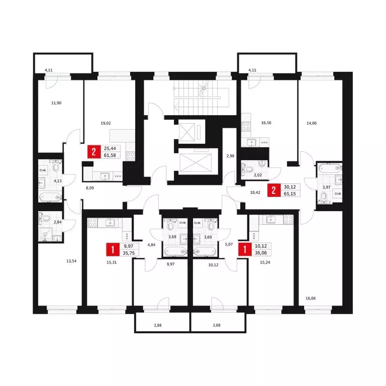 2-комнатная квартира: Уфа, Большая Московская улица, 11 (61.58 м) - Фото 2