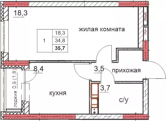 1-к кв. Нижегородская область, Дзержинск Комсомольский мкр,  (34.8 м) - Фото 0