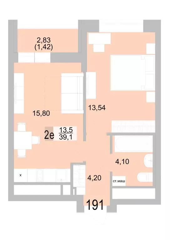 1-комнатная квартира: Екатеринбург, Черкасская улица, 5к1 (39.06 м) - Фото 0