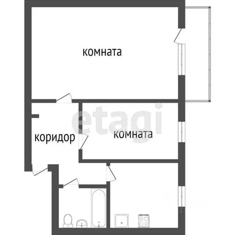 2-к кв. Бурятия, Улан-Удэ ул. Жердева, 58 (47.0 м) - Фото 2