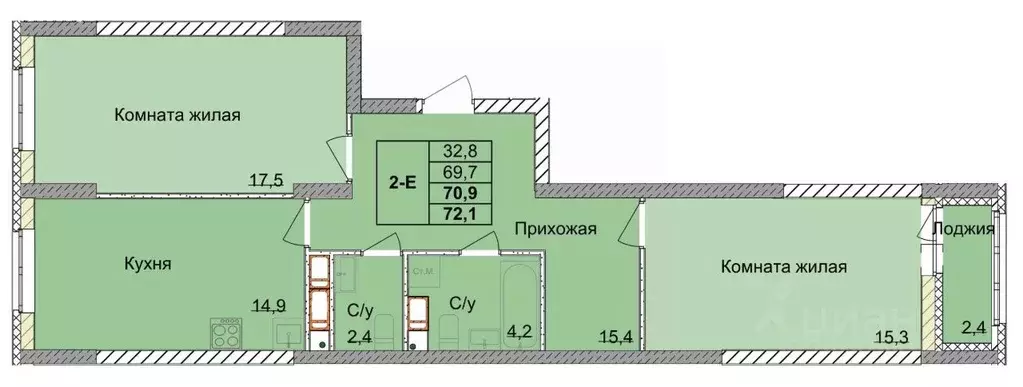 2-к кв. Нижегородская область, Нижний Новгород 1-я Оранжерейная ул. ... - Фото 0