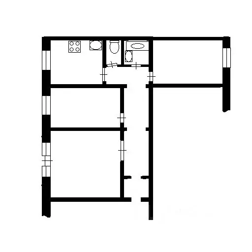 3-к кв. Кемеровская область, Новокузнецк просп. Запсибовцев, 6 (67.0 ... - Фото 2