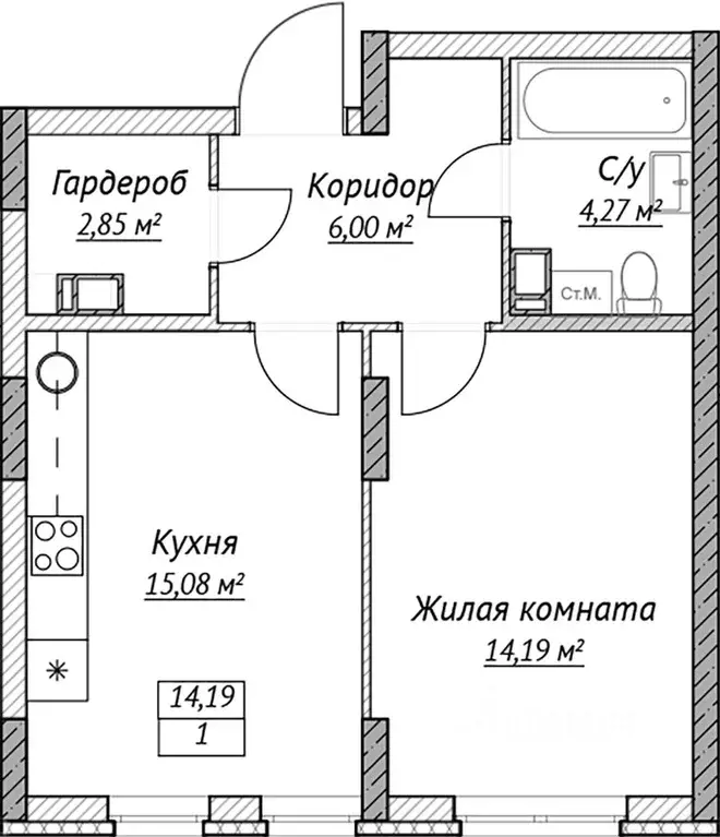 1-к кв. Нижегородская область, Нижний Новгород Сахарный Дол жилой ... - Фото 0