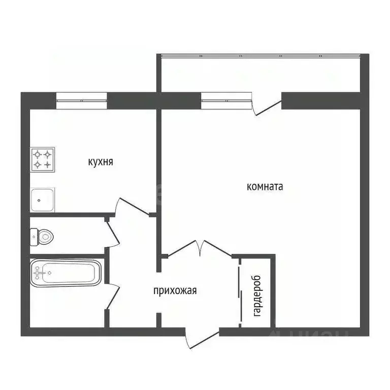 1-к кв. Красноярский край, Красноярск ул. Менжинского, 6 (28.0 м) - Фото 1
