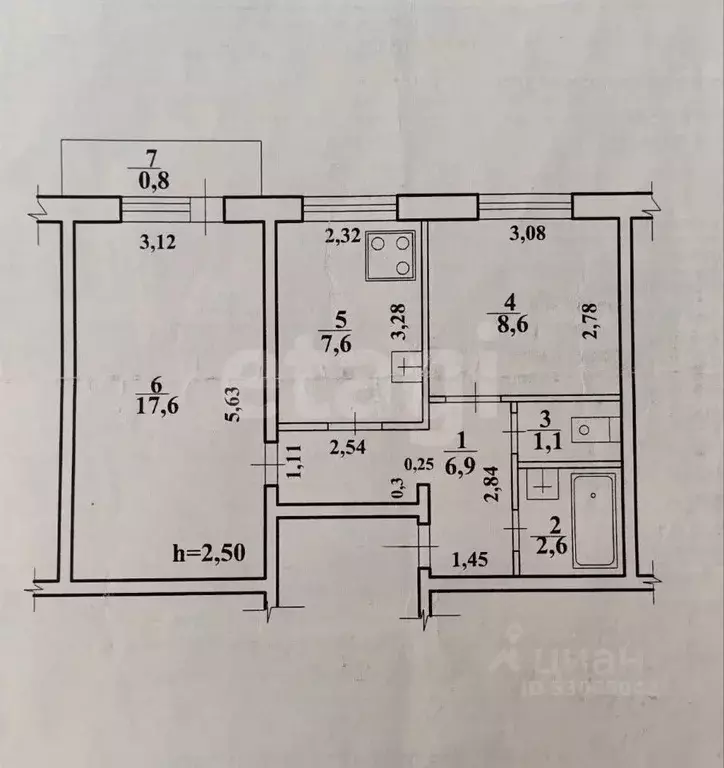2-к кв. Забайкальский край, Чита пос. Текстильщиков, 4-й мкр, 26 (44.4 ... - Фото 2