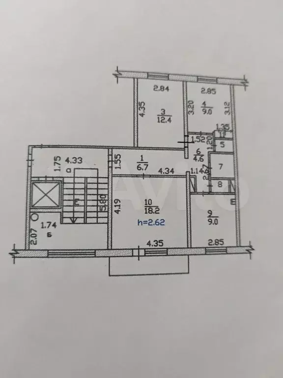 3-к. квартира, 65,1 м, 2/9 эт. - Фото 0