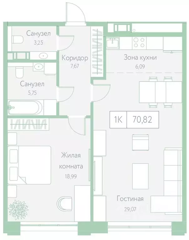 1-к кв. Хабаровский край, Хабаровск Доступный пер., 14 (70.82 м) - Фото 1