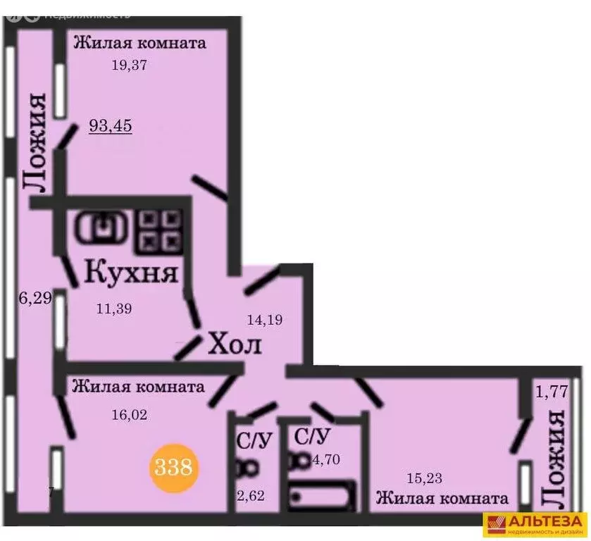 3-комнатная квартира: Калининград, улица Генерал-фельдмаршала ... - Фото 0