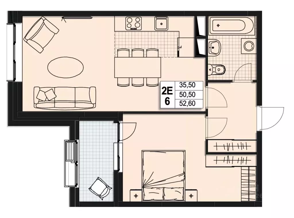 2-к кв. Московская область, Мытищи Новомытищинский просп., 62к1 (50.0 ... - Фото 1