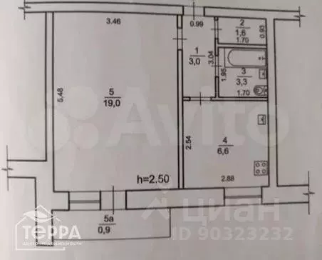 1-к кв. Крым, Сакский район, с. Штормовое ул. Ленина, 6 (33.5 м) - Фото 1