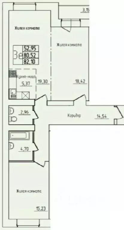 3-к кв. Архангельская область, Северодвинск просп. Труда, 76 (82.1 м) - Фото 0