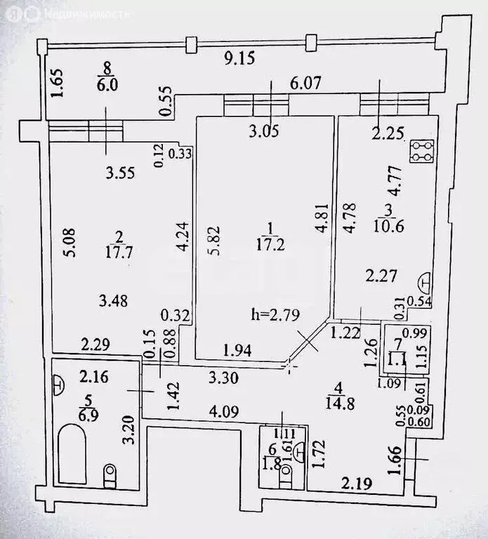 2-комнатная квартира: Казань, улица Курашова, 20 (70.1 м) - Фото 1