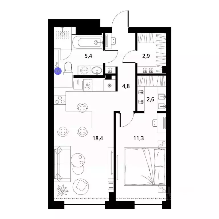 1-к кв. Владимирская область, Киржач Красный Октябрь мкр, ул. ... - Фото 1