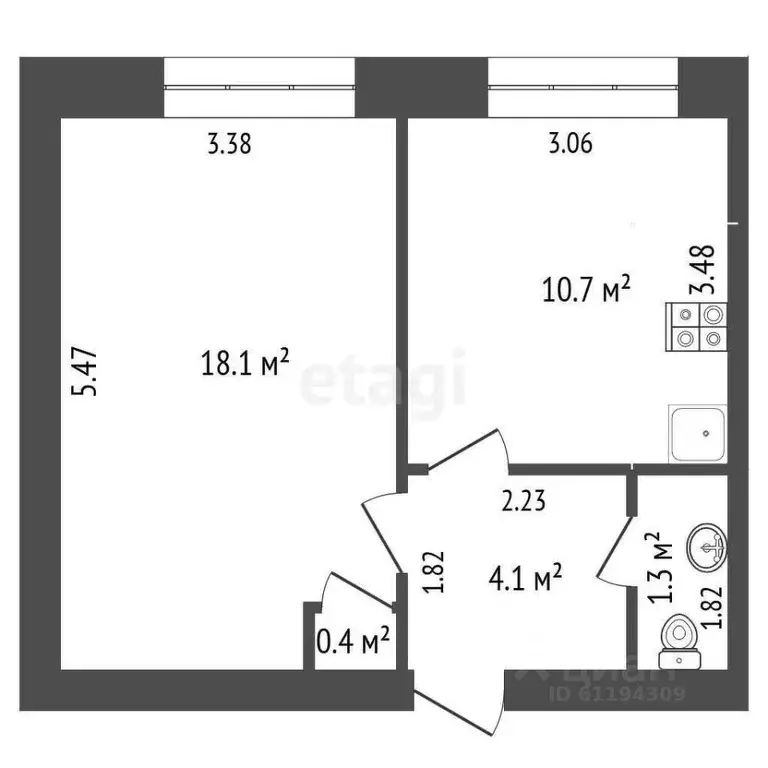 2-к кв. Мордовия, Саранск Транспортная ул., 5к1 (34.62 м) - Фото 1