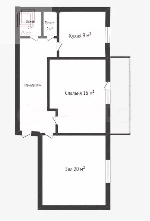 2-к. квартира, 68 м, 1/10 эт. - Фото 0