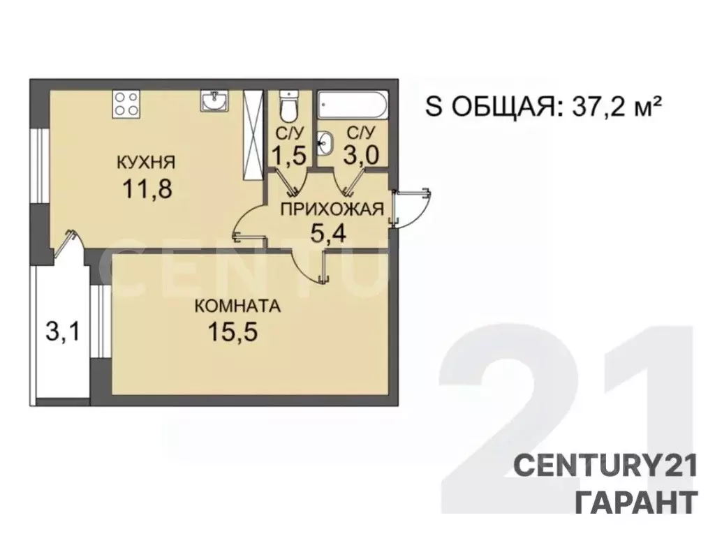 1-к кв. Ленинградская область, Ломоносовский район, Виллозское ... - Фото 2