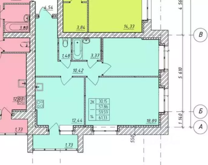 2-к кв. Тамбовская область, Тамбов ул. Имени Павла Строганова, 3Б ... - Фото 1