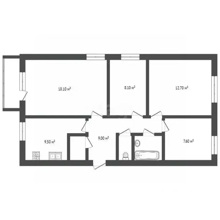 4-к кв. Вологодская область, Сокол Продольная ул., 18 (71.5 м) - Фото 1