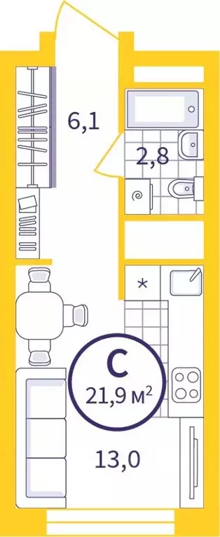 Студия Свердловская область, Екатеринбург Уктус жилрайон, Астон Сезоны ... - Фото 1