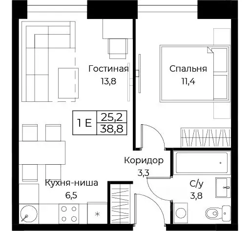 1-к кв. Москва ул. Наметкина, 10Д (38.8 м) - Фото 1