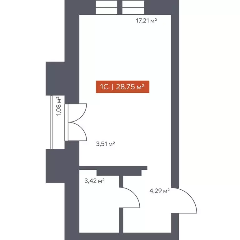 Квартира-студия: Томск, Красноармейская улица, 144 (28.75 м) - Фото 0