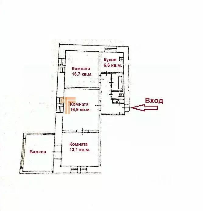 3-к кв. Пермский край, Пермь ул. Вильямса, 23 (65.0 м) - Фото 2