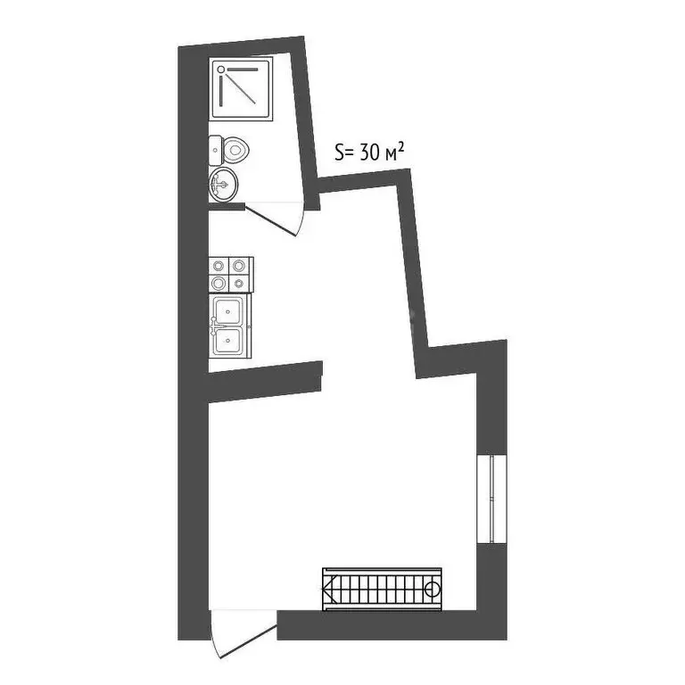 1-комнатная квартира: Санкт-Петербург, Коломенская улица, 33/40 (30 м) - Фото 2