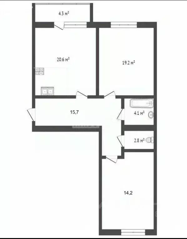 2-к кв. Вологодская область, Вологда Ленинградская ул., 108 (76.8 м) - Фото 1