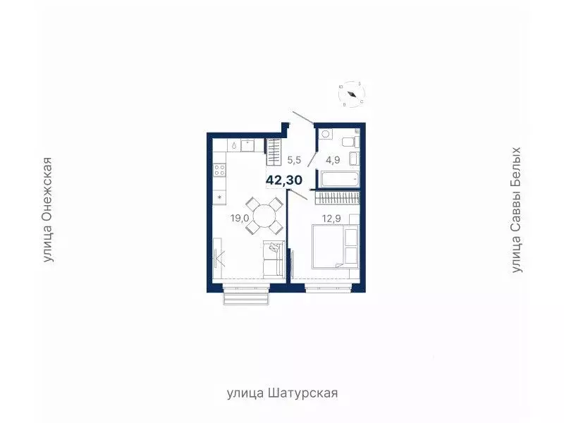 1-к кв. Свердловская область, Екатеринбург ул. Шатурская (42.3 м) - Фото 0