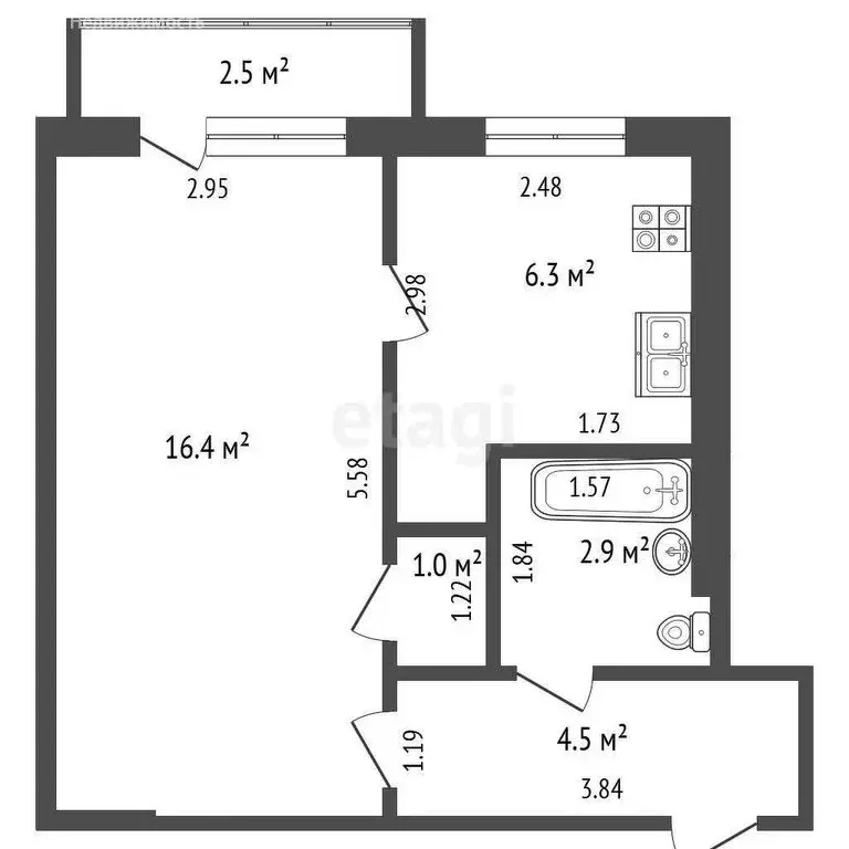 1-комнатная квартира: Самара, Подшипниковая улица, 18 (32.6 м) - Фото 0