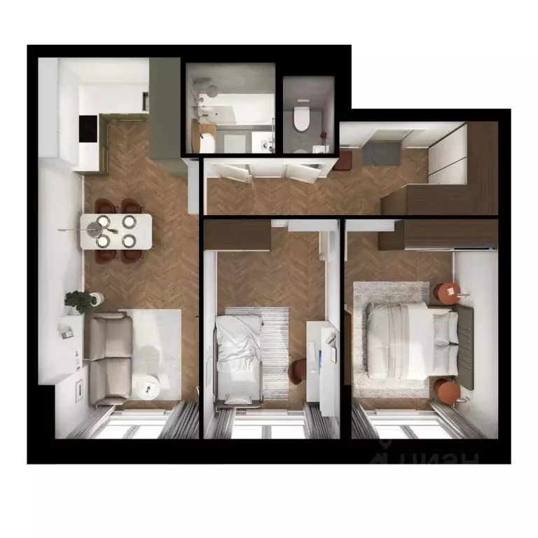 2-к кв. Московская область, Ленинский городской округ, Боброво пгт ... - Фото 2