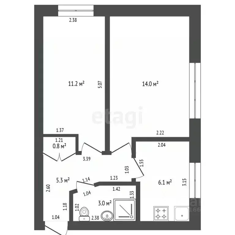 2-к кв. Калининградская область, Светловский городской округ, пос. ... - Фото 2