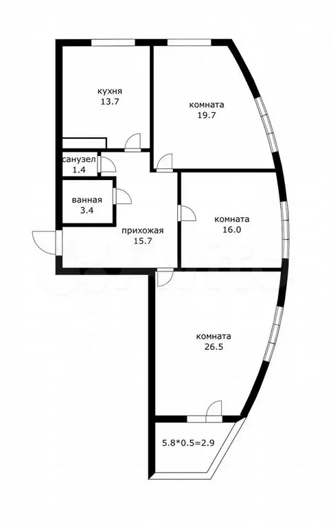 3-к. квартира, 100 м, 12/24 эт. - Фото 0