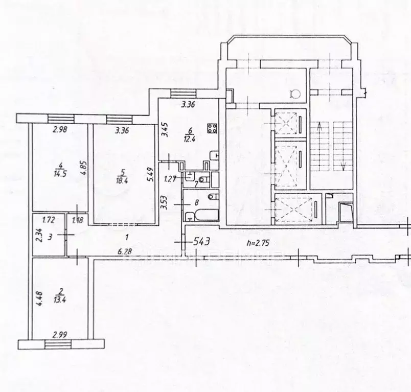 3-к. квартира, 73,4 м, 2/25 эт. - Фото 0