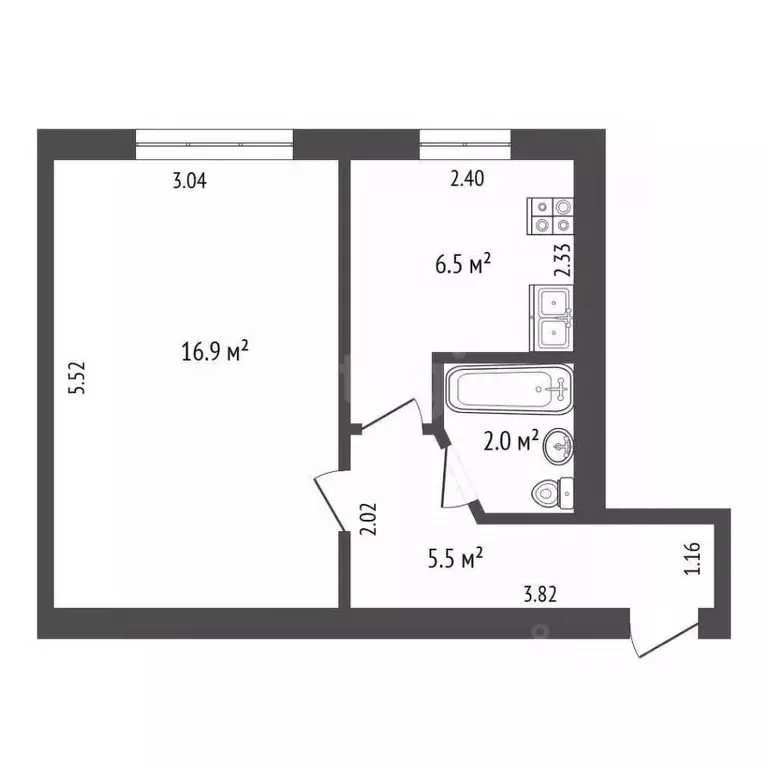 1-к кв. Крым, Саки ул. Курортная (31.2 м) - Фото 0