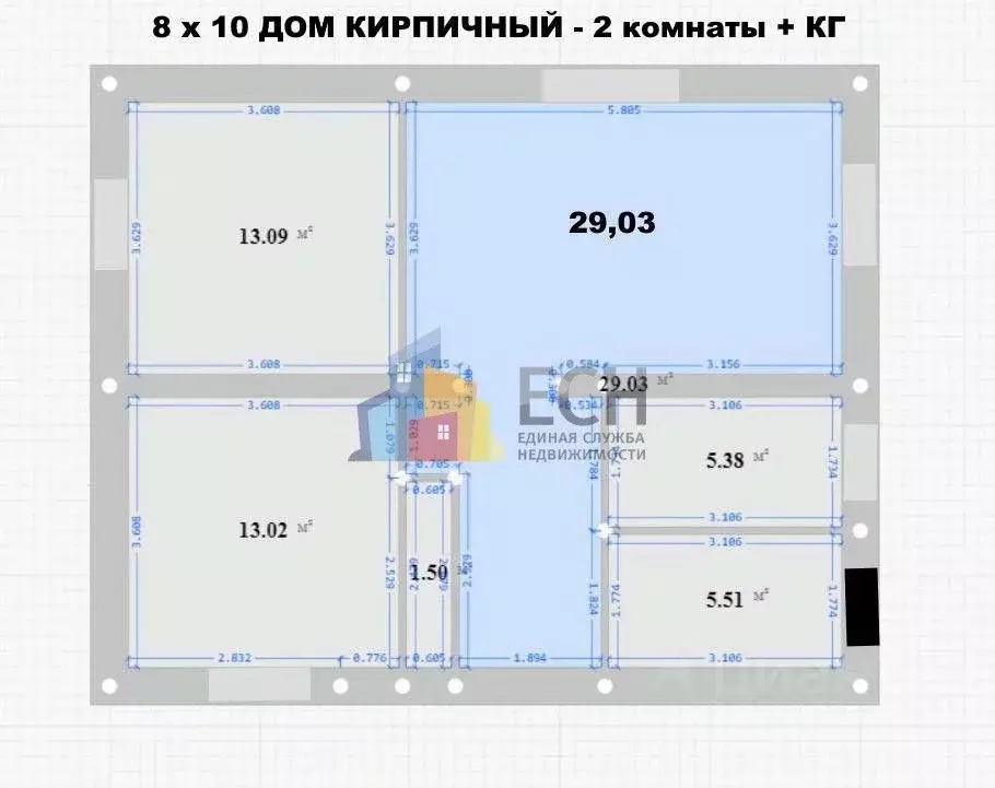 Дом в Тульская область, Тула городской округ, д. Малевка  (63 м) - Фото 1