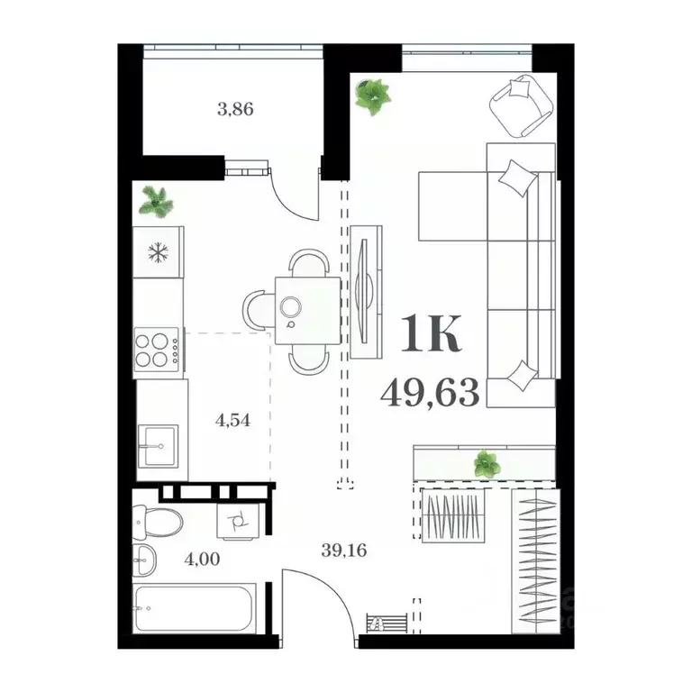 1-к кв. Приморский край, Владивосток ул. Леонова, 54 (49.63 м) - Фото 0