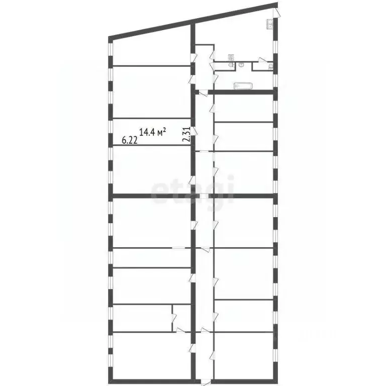 Комната Санкт-Петербург наб. Реки Фонтанки, 51-53 (14.4 м) - Фото 2