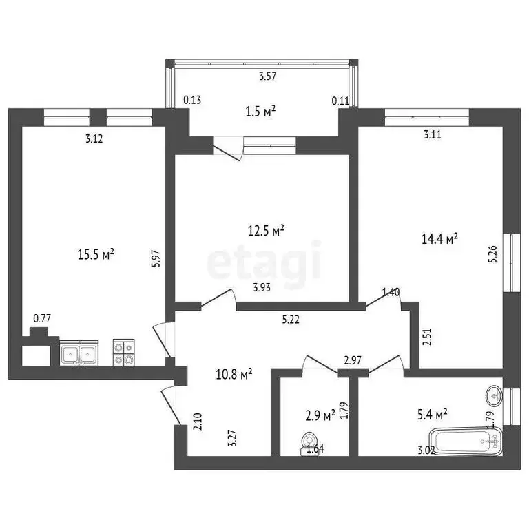 2-комнатная квартира: Светлогорск, Яблоневая улица, 17к3 (61.5 м) - Фото 1