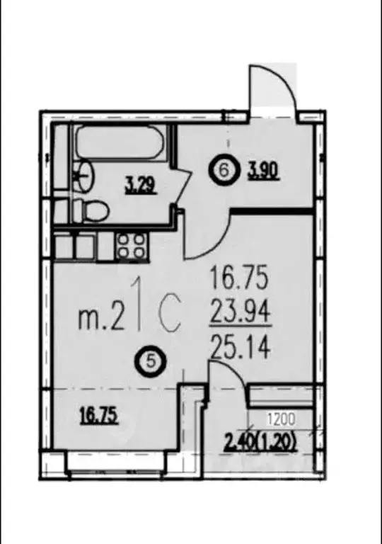 Студия Московская область, Мытищи пер. 1-й Трудовой, 4 (25.14 м) - Фото 1