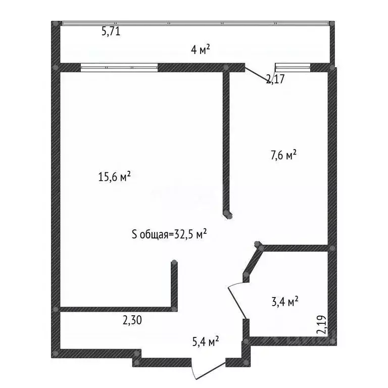 1-к кв. Башкортостан, Уфа ул. Евгения Столярова, 2 (32.5 м) - Фото 1