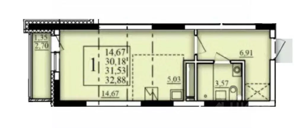 1-к кв. Башкортостан, Уфа Затон-Восточный жилрайон, Паруса жилой ... - Фото 0