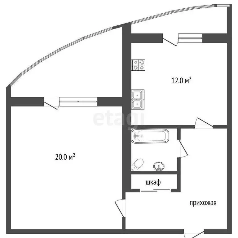 1-комнатная квартира: Белгород, улица Костюкова, 36Б (47.9 м) - Фото 1