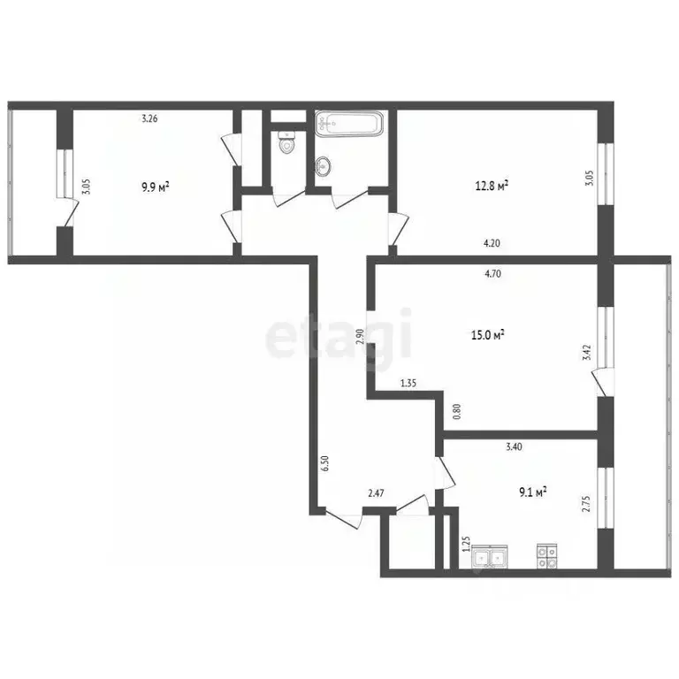 3-к кв. Марий Эл, Йошкар-Ола Ленинский просп., 22 (73.3 м) - Фото 2