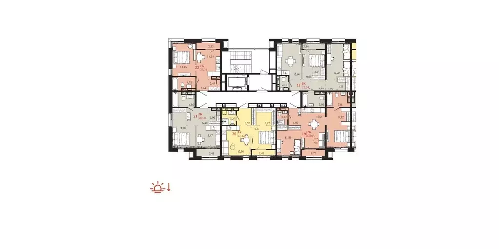 1-к кв. Иркутская область, Иркутск 1661 жилой комплекс (40.58 м) - Фото 2