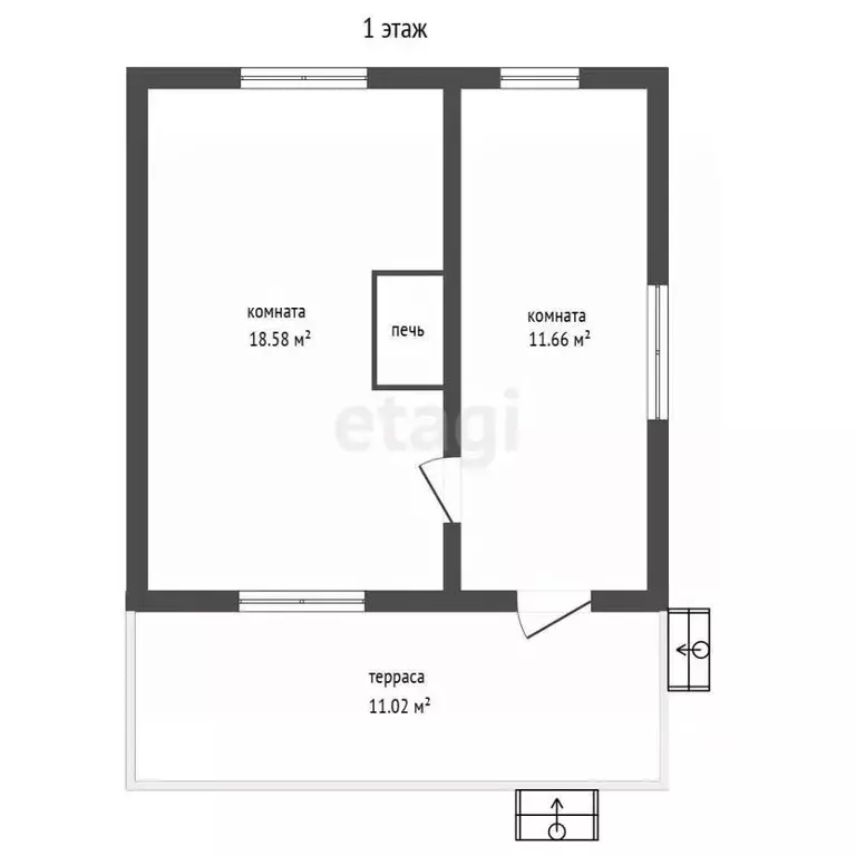 Дом в Тюменская область, Тюмень СОСН Рябинка тер., ул. Дачная (36 м) - Фото 1