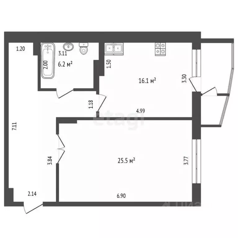 1-к кв. Ханты-Мансийский АО, Сургут Университетская ул., 11 (64.0 м) - Фото 1