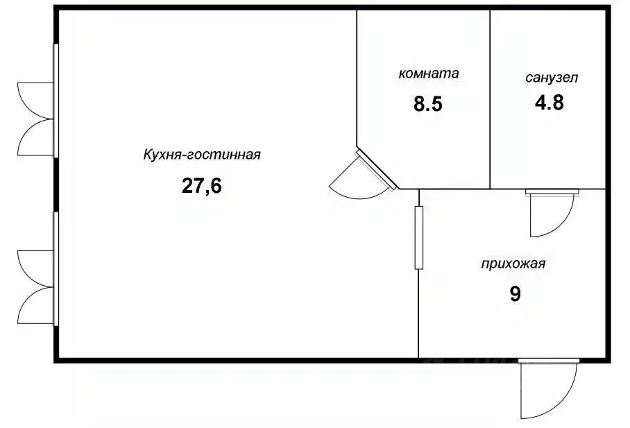 1-к кв. Краснодарский край, Краснодар 1 Мая ул., 298 (50.0 м) - Фото 1